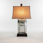 Refined Bevelled Mirrored Glass Column Table Lamp