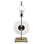 Art Deco Brass and Glass Disc Table Lamp