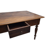 Rustic Solid Wood Table with Turned Legs