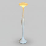 Kundalini E.T.A. Style White Glass Flared Floor Standing Lamp