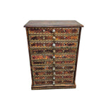 Artisanal Hand-Painted Wooden 10-Drawer Apothecary Jewellery Chest