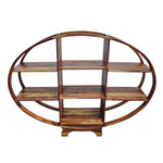 Handcrafted Oval Silhouette Mango Wood Display Shelf