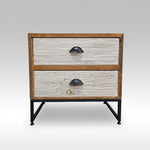 Rustic Industrial Two-Drawer Reclaimed Wood Nightstand