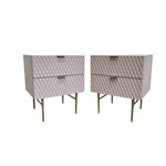 West Elm Audrey Mid-Century Style Geometric Light Pink Nightstand