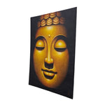 Serene Meditating Buddha Face Large Stretched Canvas Painting