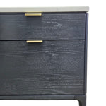 West Elm Mid-Century Style Parker Dark Ash and Marble Nightstand