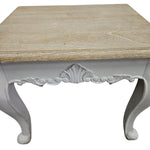 Provincial Scalloped Side Table with Natural Oak Top