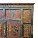 Antique Hand-Carved Oriental Cabinet with Phoenix Detailing