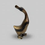 Striking Metallic Bronze Glazed Ceramic Duck Figurine