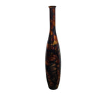 Stately Tortoiseshell Lacquer Tall Glass Floor Vase