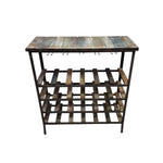 Industrial Rustic Reclaimed Wood Wine Rack & Bar Console