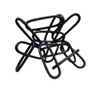 Abstract Wrought Iron Interlocking Loop Black Tabletop Sculpture