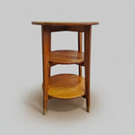 Warm Honey Timber Three-Tier Round Side Table
