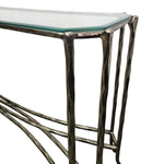 Marina Home Textured Bronze Finish Console Table with Glass Top