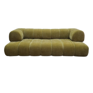Yafa: Curvaceous Olive Velvet Modular Sofa