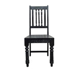 Stately Indian Style Carved Black Wood Dining Chair
