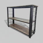 Industrial Iron & Reclaimed Wood 3-Tier Console