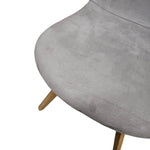 Bo Concept Mid-Century Style Grey Fabric Dining Chair with Wooden Base