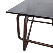 Modern Glass Coffee Table with Metal Base