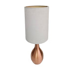 Polished Rose Gold Tear Drop Metallic Table Lamp with Tall Shade
