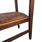 Heritage Antique Style Leather & Distressed Wood Chair