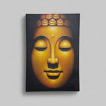 Serene Meditating Buddha Face Large Stretched Canvas Painting