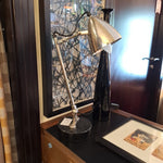 Marina Home Retro Style Chrome and Black Marble Base Desk Lamp