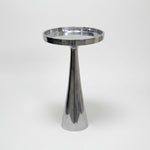 Polished Nickel Finish Metal Pedestal Plant Holder Stand