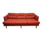 Mid-Century West Elm Peggy Red Fabric Sofa