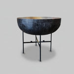 Blackened Round Reclaimed Wood Coffee Table