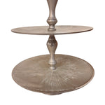Gleaming Muted Brass Three Tier Serving Display Stand