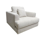 Home Center Modern Comfort Beige Textured Fabric Cuddle Armchair