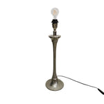 Contemporary Hammered Silver Candlestick style Table Lamp with Pleated White Shade