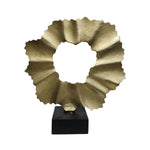 Sculptural Fluted Gilded Metal Abstract Ring Table Top Ornament