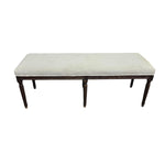 The One Vintage Style Cream Upholstered Long Bench with Fluted Legs
