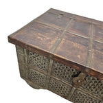 Antique Rajasthani Carved Wood Indian Dowry Chest