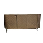 Artisan Textured Champagne Bronze Sideboard with Curved Edges