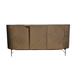 Artisan Textured Champagne Bronze Sideboard with Curved Edges
