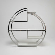 Art Deco Chrome and Glass Circular Display Shelf