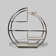 Art Deco Chrome and Glass Circular Display Shelf