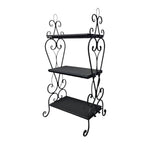 Wrought Iron Three-Tier Scrollwork Display Shelf