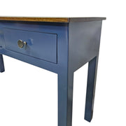 Upcycled Navy Blue Three Drawer Wooden Console Table