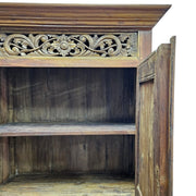 Imposing Indian Style Hand Carved Two Door Solid Wood Cabinet