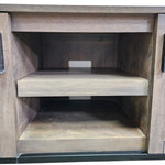 Crate & Barrel Wyatt Grey Mango Wood Media Console