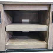 Crate & Barrel Wyatt Grey Mango Wood Media Console