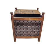 Heritage Solid Wood Carved Jali Storage Trunk Chest