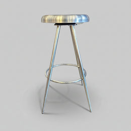 Striking Space Age Chrome Swivel Seat Bar Stool