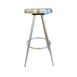 Striking Space Age Chrome Swivel Seat Bar Stool
