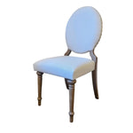 Charming French Provincial Upholstered Oval Back Dining Chair