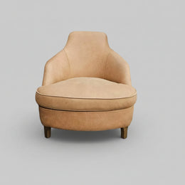 THE One Vintage Style Tan Leather Accent Armchair